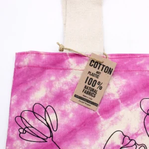 Batikkamönstrad bomullsväska med mandalamönster 38x42x12 cm - produktbild 4