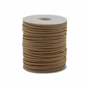 Rulle med beige halsbandsband i konstmocka 2,5 mm tjockt
