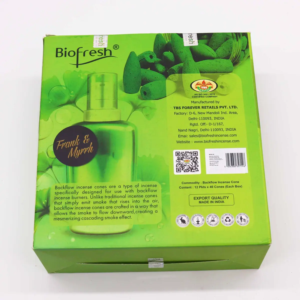 Biofresh Backflow Rökelsekoner Frank & Myrra 40-pack - produktbild 5