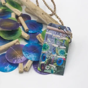 Blå drivvedsklangspel i Capizglas - produktbild 3