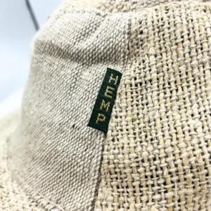 Bohemisk festivalhatt i hampa och bomull med lagningar naturfärgad - produktbild 3