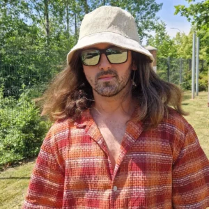 Bohemisk festivalhatt i hampa och bomull natur - produktbild 4