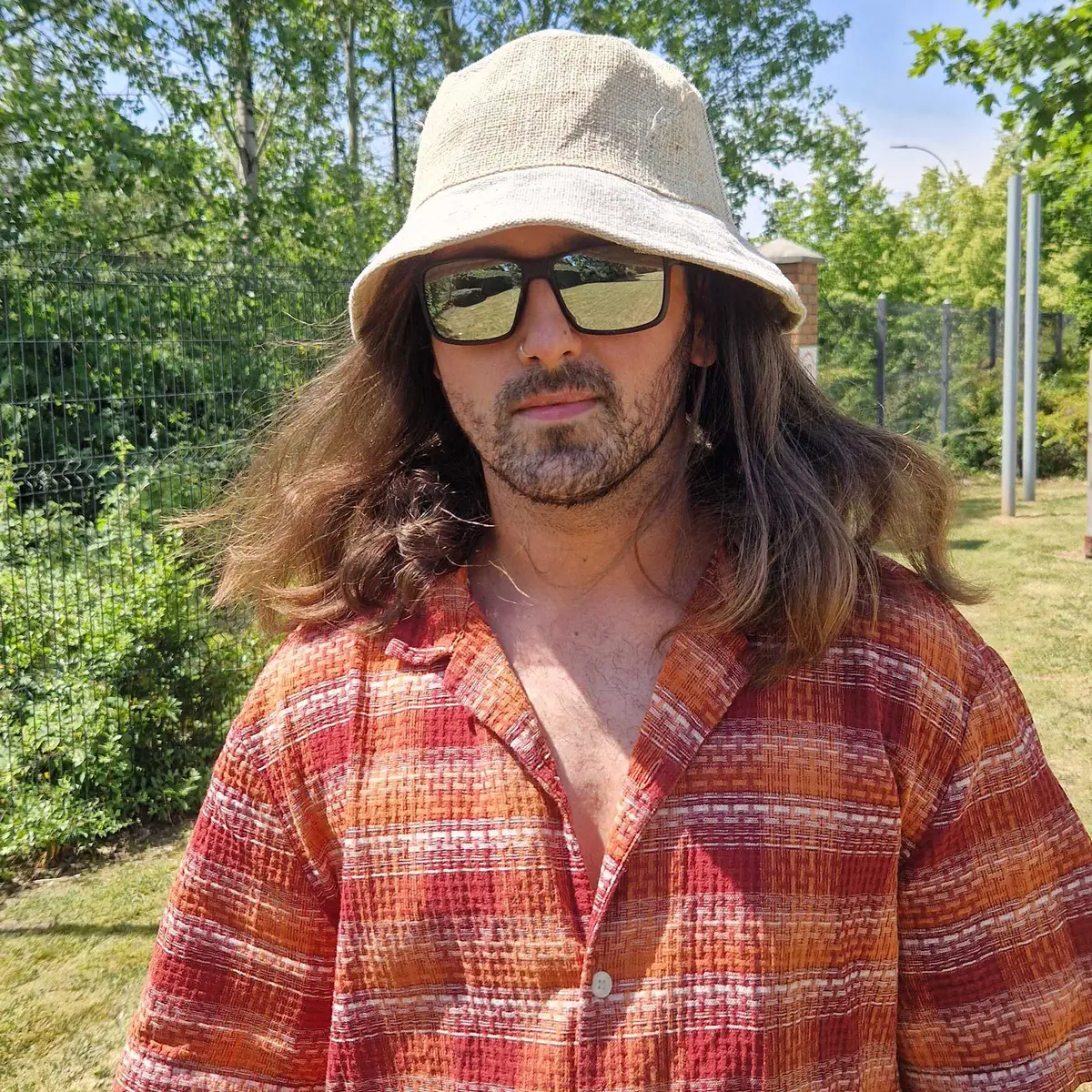 Bohemisk festivalhatt i hampa och bomull natur - produktbild 4