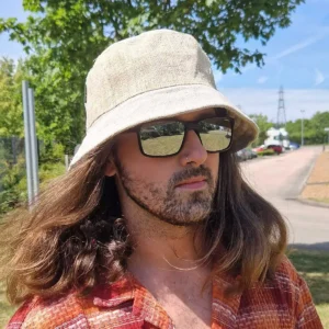 Bohemisk festivalhatt i hampa och bomull natur - produktbild 5