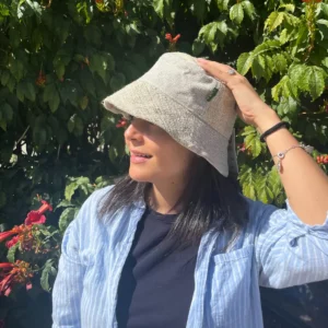 Bohemisk festivalhatt i hampa och bomull natur - produktbild 6