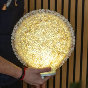 Bohemisk snäckskalslampa rund 30 cm - produktbild 7