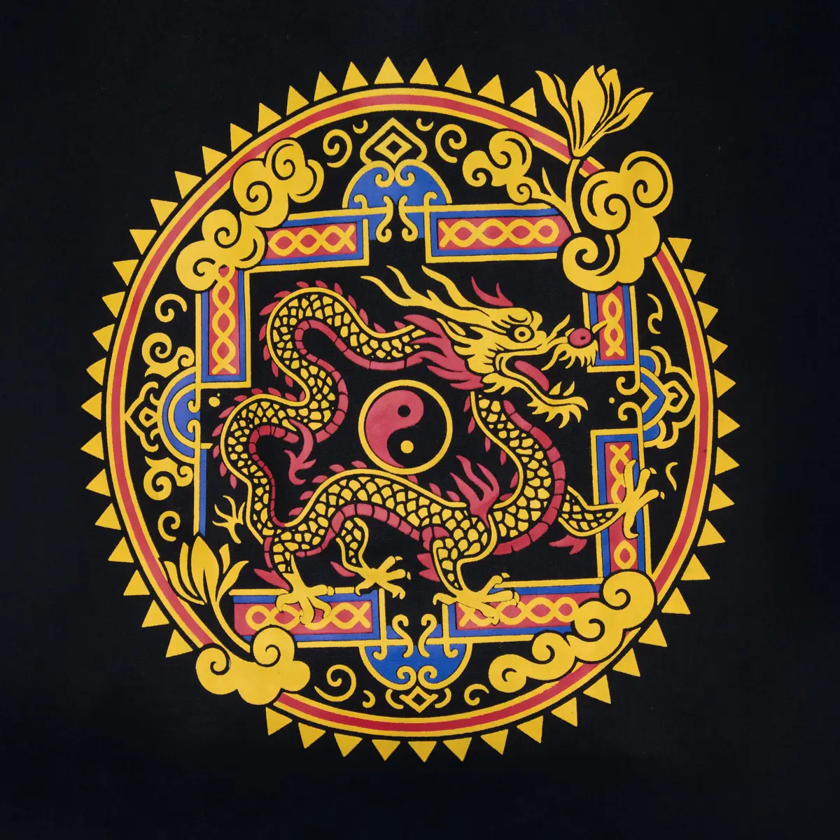 Bomullskasse med drakmotiv och yin yang-symbol - produktbild 6