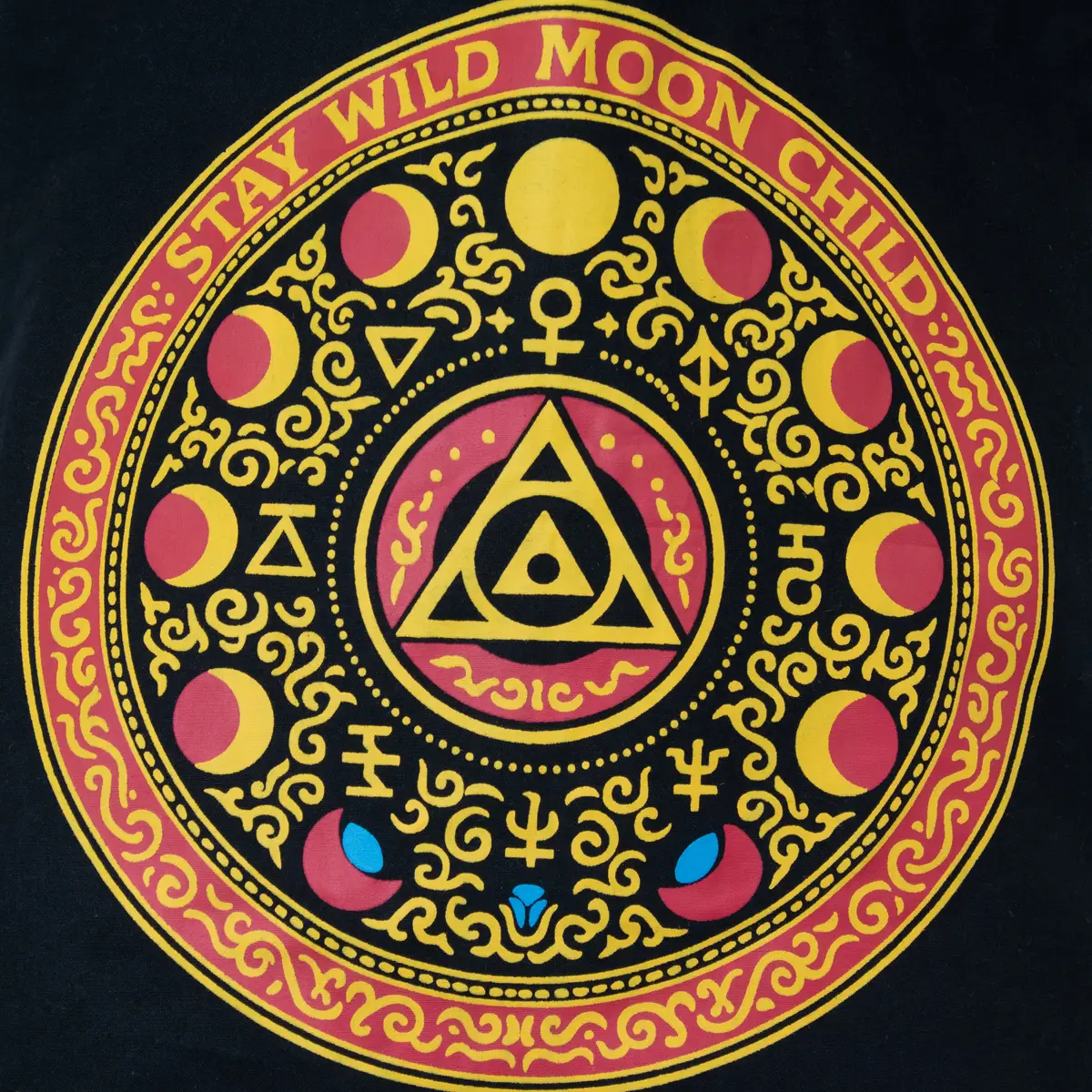 Bomullskasse med Luna Alchemy Wheel-motiv i svart - produktbild 2