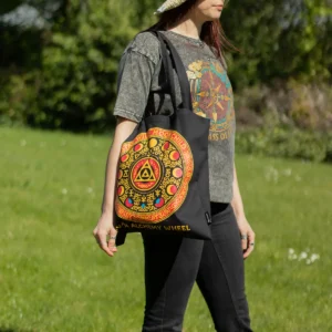 Bomullskasse med Luna Alchemy Wheel-motiv i svart - produktbild 8