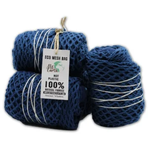Bomullsmeshväska i denimblått - produktbild 4