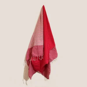 Bomullspareo i ceriserosa 100x180 cm - produktbild 5
