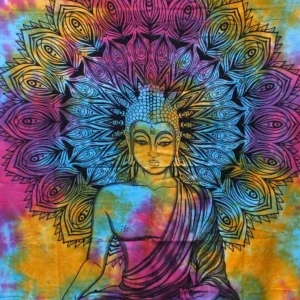 Bomullstäcke och väggbonad med Buddha-motiv 130x200 cm - produktbild 2