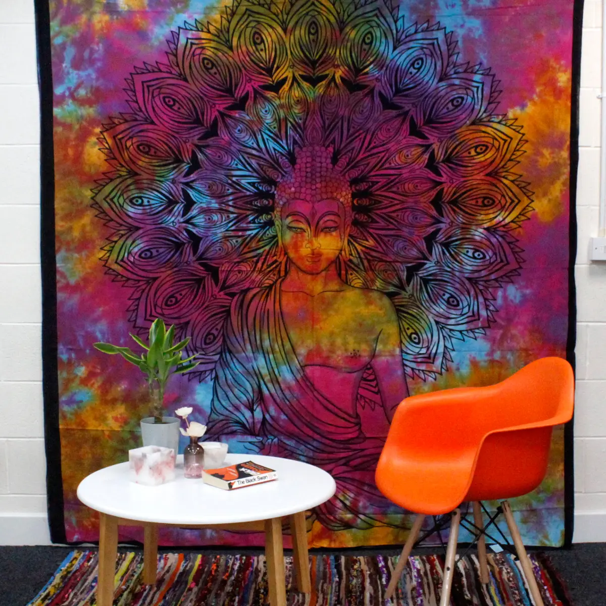 Bomullstäcke och väggbonad med Buddha-motiv 230 x 200 cm - produktbild 2