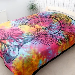 Bomullstäcke och väggbonad med Buddha-motiv 230 x 200 cm - produktbild 3
