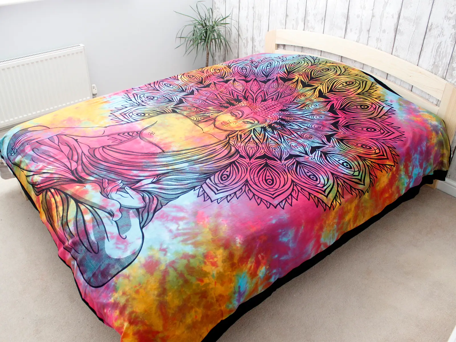Bomullstäcke och väggbonad med Buddha-motiv 230 x 200 cm - produktbild 3
