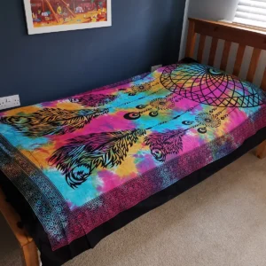 Bomullstäcke och väggbonad med drömfångarmotiv 130x200 cm - produktbild 2