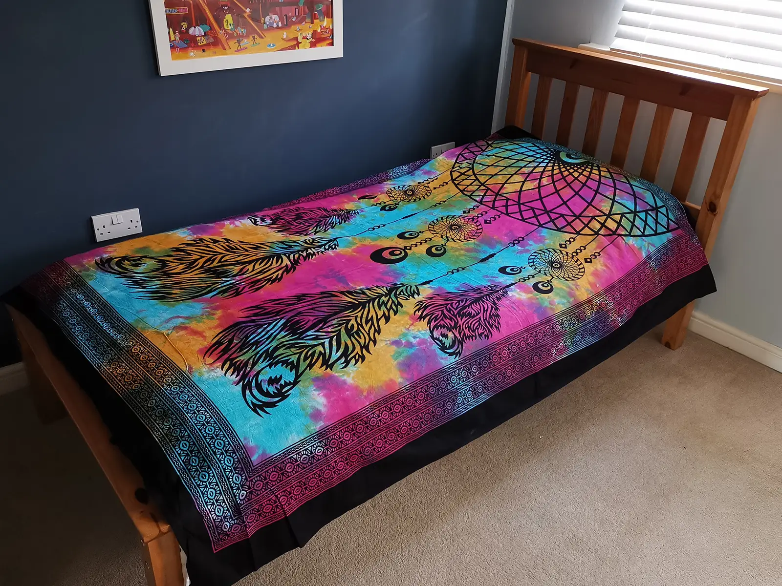 Bomullstäcke och väggbonad med drömfångarmotiv 130x200 cm - produktbild 2