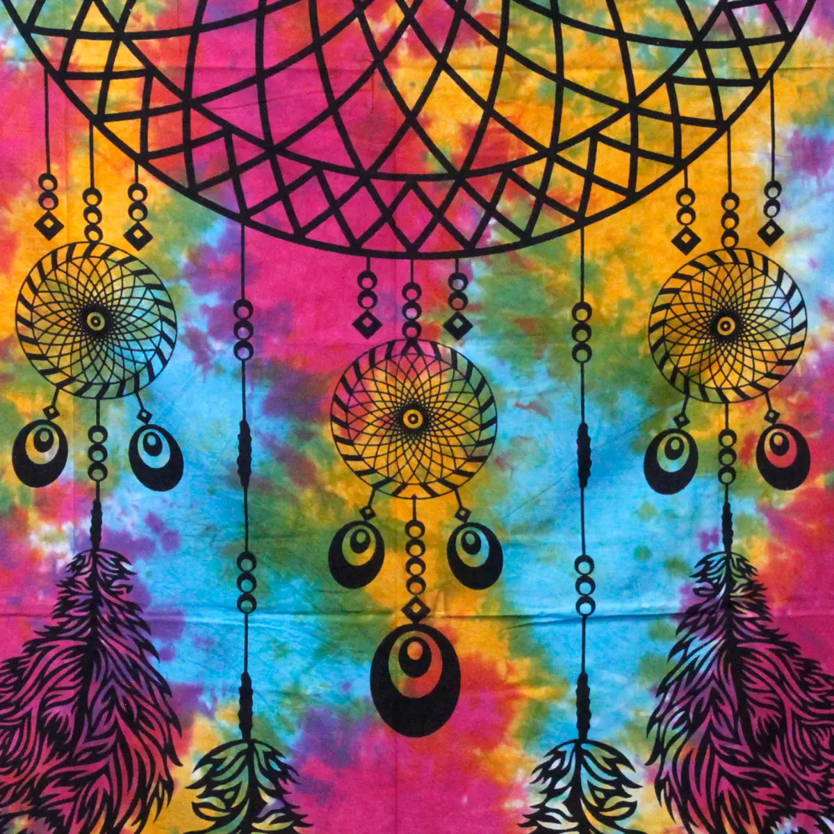 Bomullstäcke och väggbonad med drömfångarmotiv 130x200 cm - produktbild 3