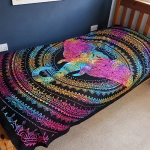 Bomullstäcke och väggbonad med elefanthuvud 130x200 cm - produktbild 2