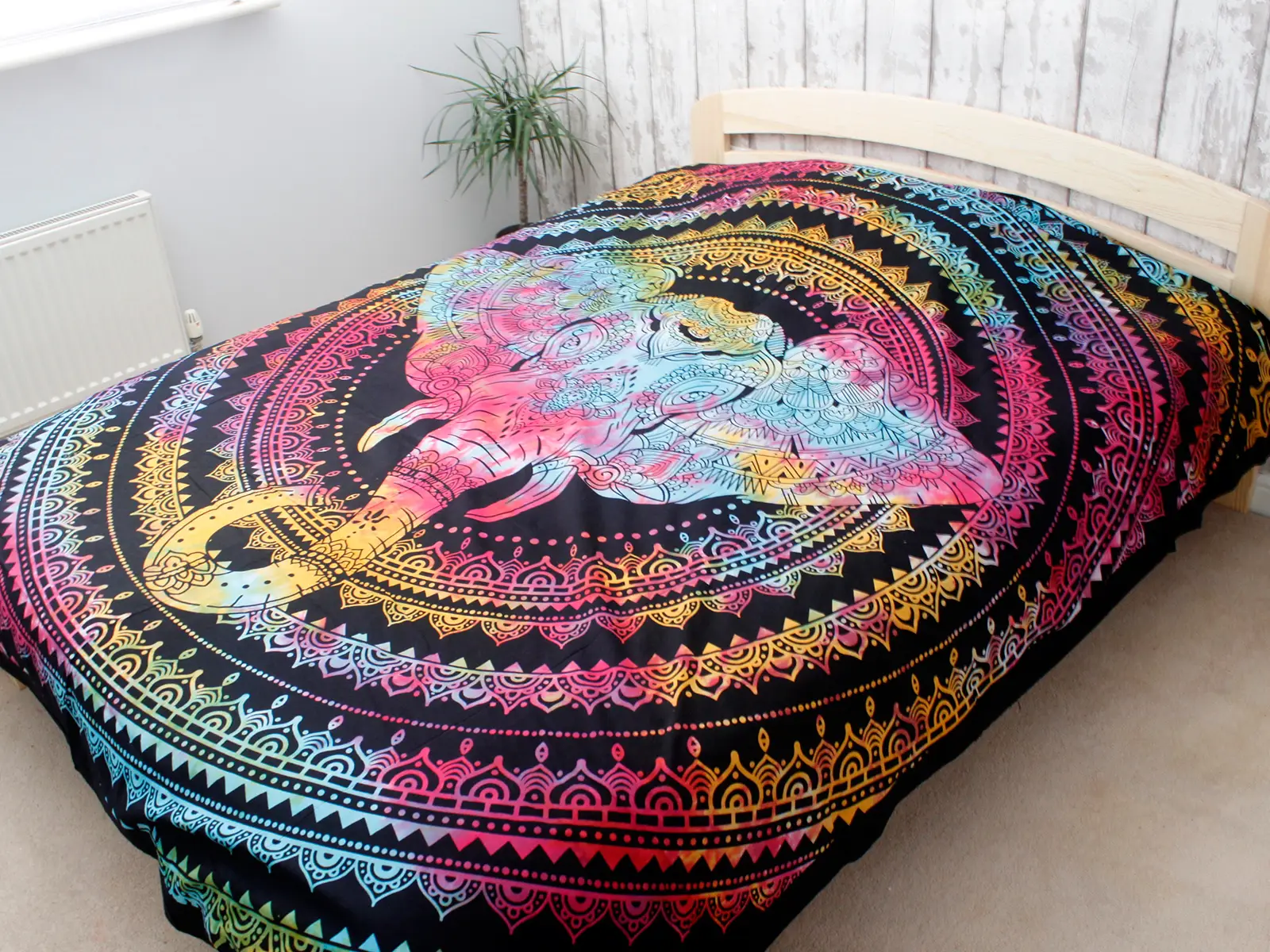 Bomullstäcke och väggbonad med elefanthuvud 230x200 cm - produktbild 4