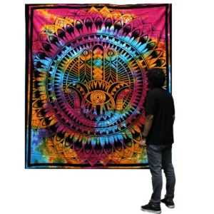 Bomullstäcke och väggbonad med Hamsa-motiv, dubbelstorlek - produktbild 2