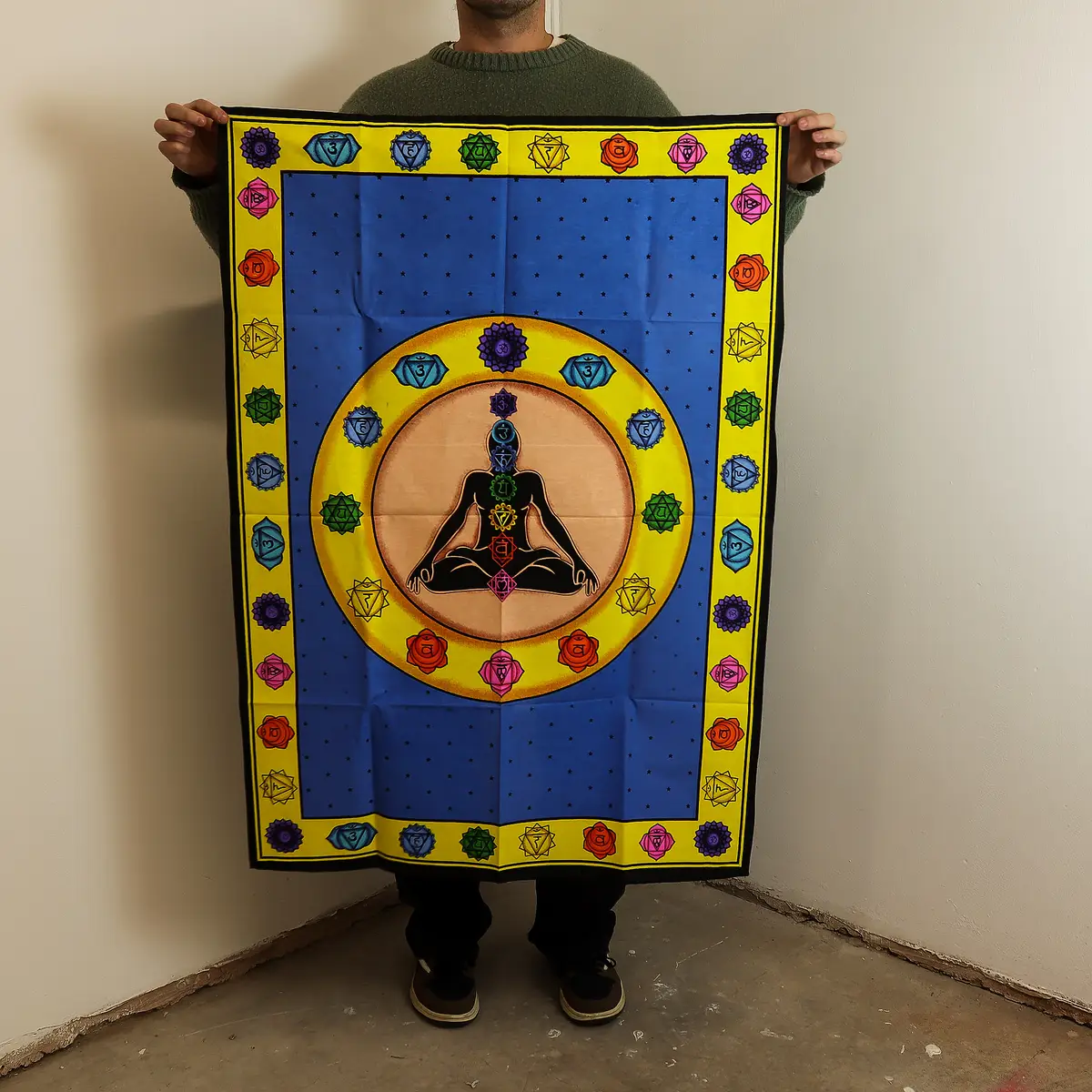 Bomullsväggbonad med chakra-motiv 70x110 cm - produktbild 2