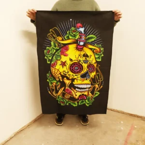 Bomullsväggbonad med dödskallemotiv 70x110 cm - produktbild 2