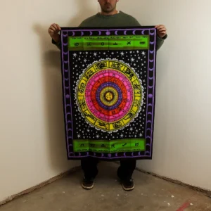 Bomullsväggbonad med färgglad zodiak, 70x110 cm - produktbild 2
