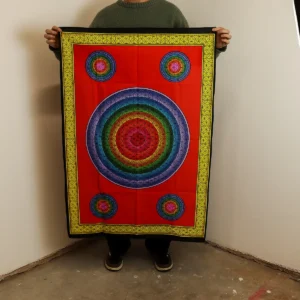 Bomullsväggbonad med fem Livets blomma-motiv 70x110 cm - produktbild 2