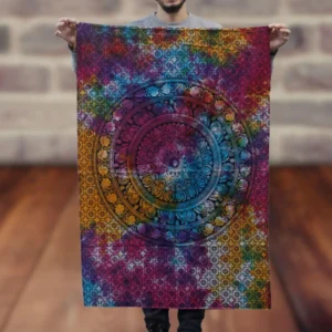 Bomullsväggbonad med mandala och elefantmotiv - produktbild 2