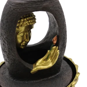 Bordsvatteninstallation 30 cm med gyllene Buddha och Vitarka Mudra - produktbild 3