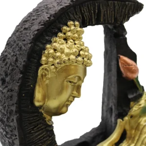 Bordsvatteninstallation med gyllene Buddha och lotus, 30 cm - produktbild 4