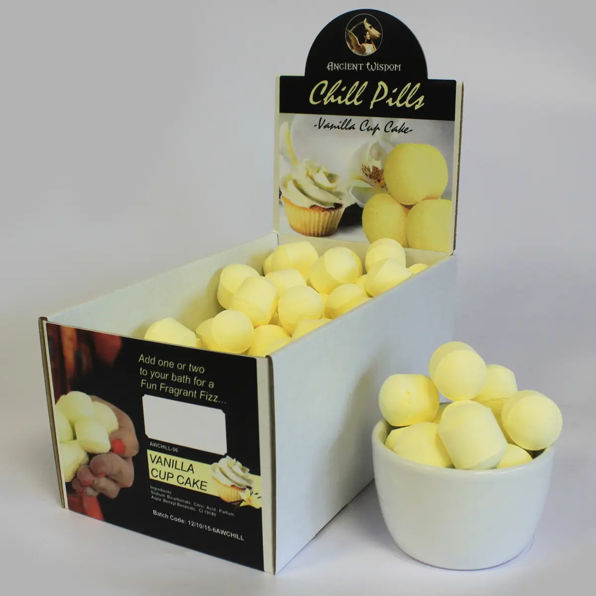 Box med badbomber 1,3 kg vaniljcupcake - produktbild 3