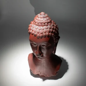 Buddha-bystlampa i smält lava med oval fot - produktbild 6