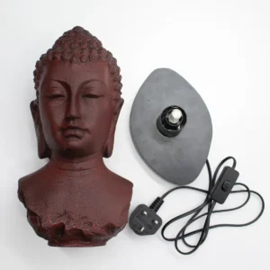 Buddha-bystlampa i smält lava med oval fot - produktbild 7