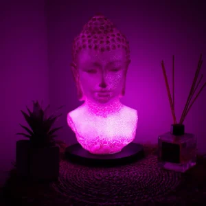 Buddha-bystlampa med oval bas i körsbärssprickor - produktbild 2