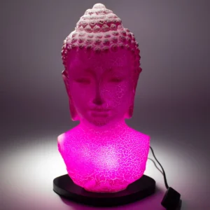 Buddha-bystlampa med oval bas i körsbärssprickor - produktbild 3