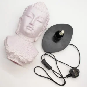 Buddha-bystlampa med oval bas i körsbärssprickor - produktbild 6