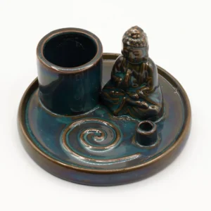 Buddha-rökelsefat i keramik blå - produktbild 3