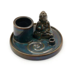 Buddha-rökelsefat i keramik blå - produktbild 5