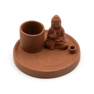 Buddha-rökelsefat i terrakotta för rökelsepinnar och koner - produktbild 5