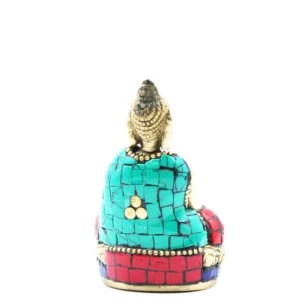 Buddhafigur i mässing med upphöjda händer 7,5 cm - produktbild 3