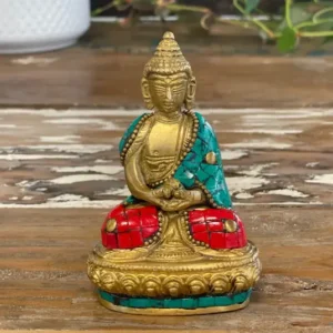 Buddhafigur i mässing med välsignelse, 7,5 cm - produktbild 2