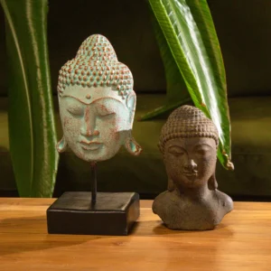 Buddhahuvud i antik stil grå - produktbild 2