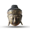 Buddhahuvud i guldskimrande trä 25 cm