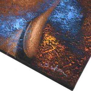 Buddhamålning Copperface på canvas med träram - produktbild 3