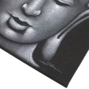 Buddhamålning med grå sandfinish 80x60 cm - produktbild 2