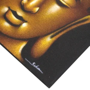 Buddhamålning med guldsandfinish 80x60 cm - produktbild 5