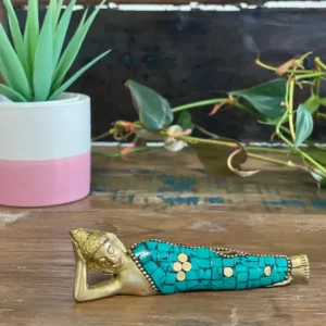 Buddhastaty i mässing liggande 10 cm - produktbild 2