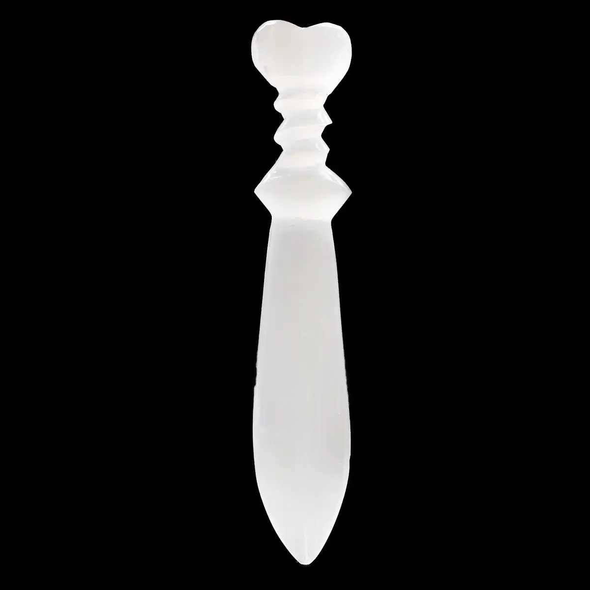 Ceremoniell kniv i selenit med spiralform, 25 cm - produktbild 6